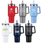 40 oz. Vacuum Insulated Tumbler Mug w/ Handle & Straw -  