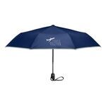 42" Auto Open Umbrella with Reflective Trim - Blue-navy