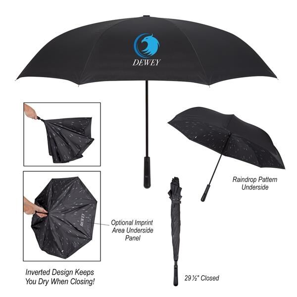 Main Product Image for Printed 48" Arc Rain Drops Inversion Umbrella