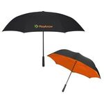 48" Arc Two-Tone Inversion Umbrella - Black with Orange