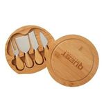 5-PIECE SWIVEL TOP BAMBOO CHEESE BOARD SET -  