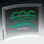 Buy 5" x 7" x 1/4" - Freestanding Curved Acrylic Award - Silkscreen