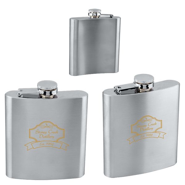 Main Product Image for Imprinted Stainless Steel Flask 6 Oz