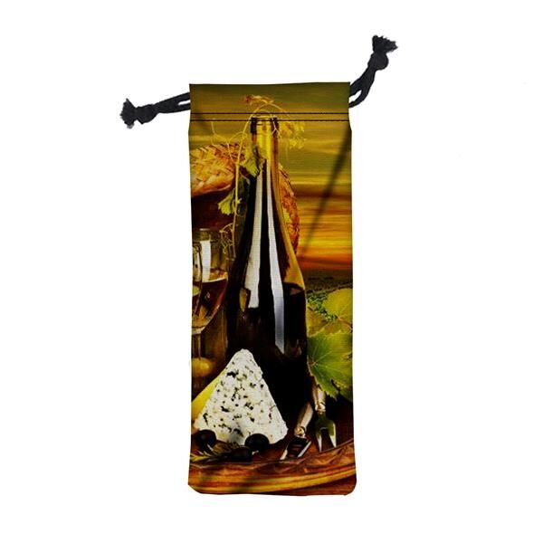 Main Product Image for Custom Printed 6" W x 15.5" H Wine Drawstring Bag