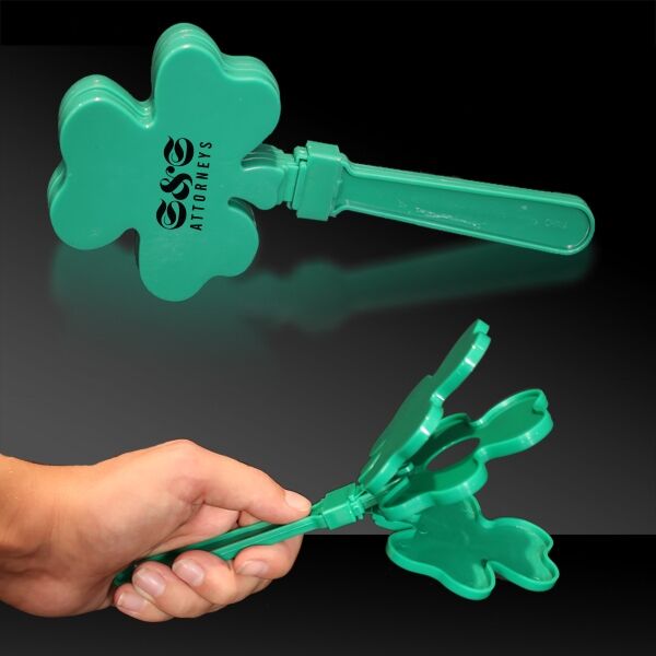 Main Product Image for Custom Printed Shamrock Hand Clapper 7 1/2" 