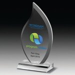 Buy 7 3/4" - Multi-Faceted Acrylic Flame Award - Silkscreen
