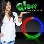 8" Triple Color Superior Light Up Glow Bracelet -  