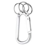 8mm Carabiner With Triple Split Ring - Silver