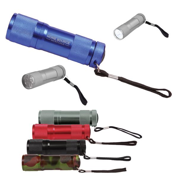 Main Product Image for Imprinted 9 LED Metal Flashlight