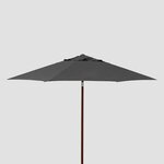 9 WOOD LOOK MARKET UMBRELLA - Black