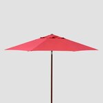 9 WOOD LOOK MARKET UMBRELLA - Red