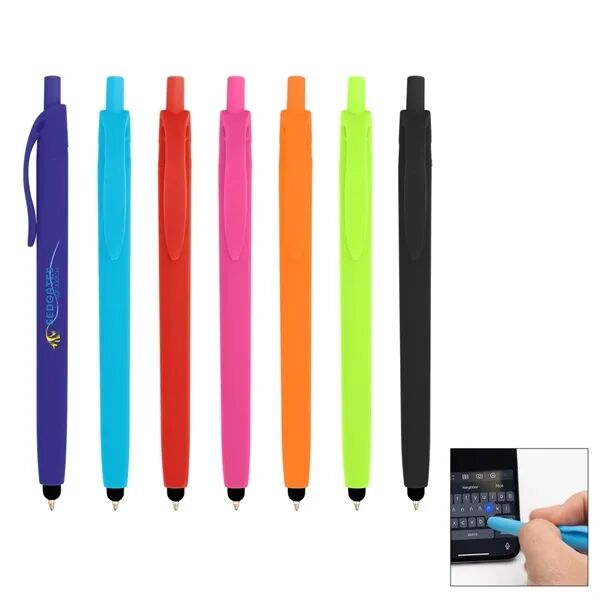 Main Product Image for Custom Printed Zinnia Rubberized Pen With Stylus