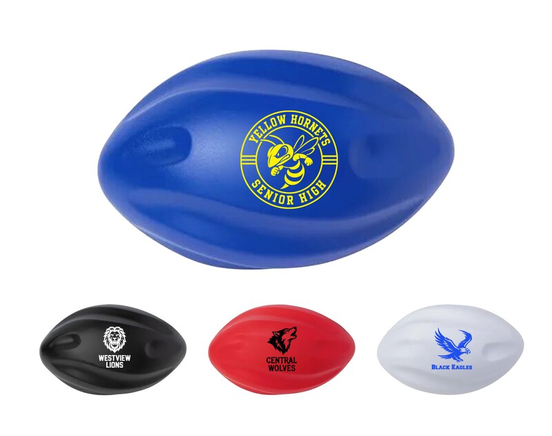 Main Product Image for Custom Logo 5" Spiral Football Shape Stress Ball