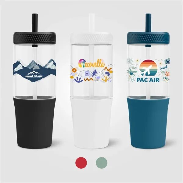 Main Product Image for Custom Printed Polar Recycled Plastic Dual Tone Straw Tumbler