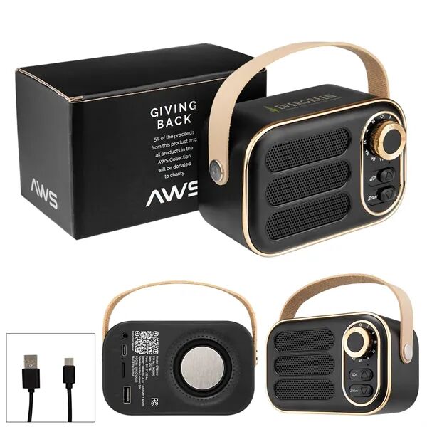 Main Product Image for Custom Printed AWS Retro Boom FM Radio & Wireless Speaker