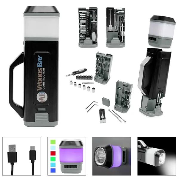 Main Product Image for Custom Printed 24-Piece Tool Set With Rechargeable LED Light
