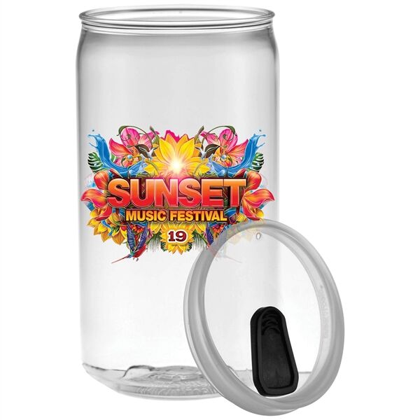 Main Product Image for Custom Printed Tritan Can Cooler with Slider Lid 16 Oz