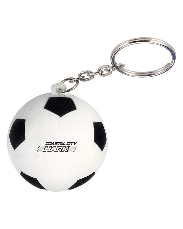 Main Product Image for Custom Printed Soccer Ball Shape Stress Ball Keychain.