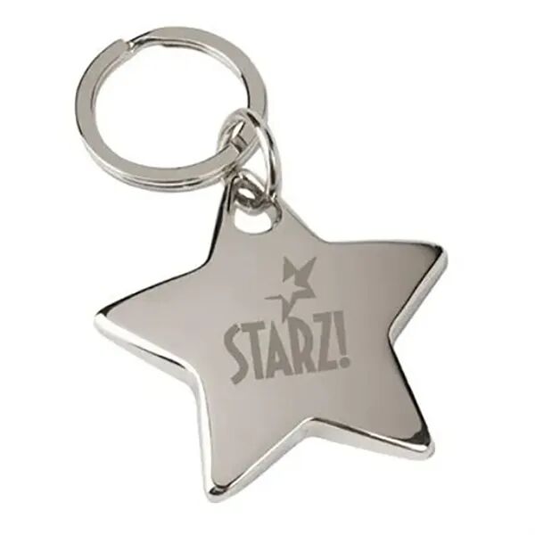 Main Product Image for Laser Engraved Star Shaped Metal Keychain