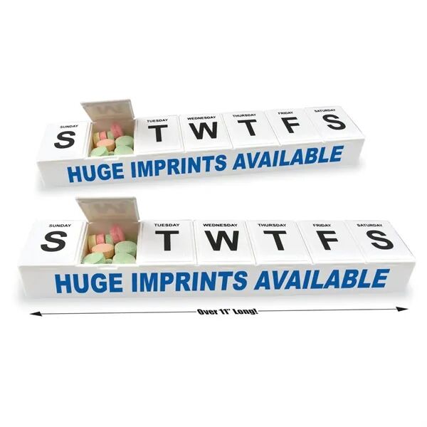 Main Product Image for Custom Printed Jumbo-7 All-Week Pill Box - 11"