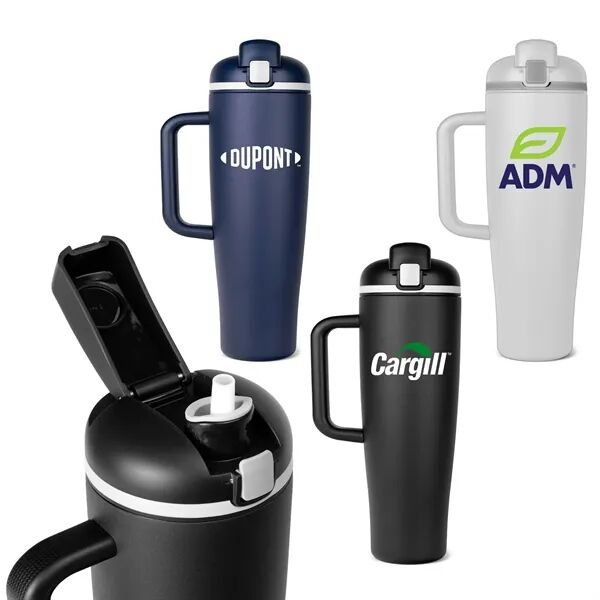 Main Product Image for Custom Logo MaxHydrate Pop Straw Bottle 40oz.