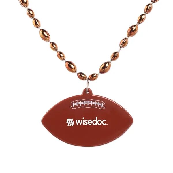 Main Product Image for Imprinted Football Medallion With Football-Beads