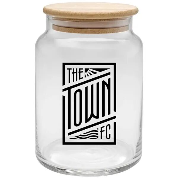 Main Product Image for Custom Printed Apothecary Jar with Bamboo Lid 26 Oz