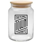 Buy Custom Printed Apothecary Jar with Bamboo Lid 26 Oz