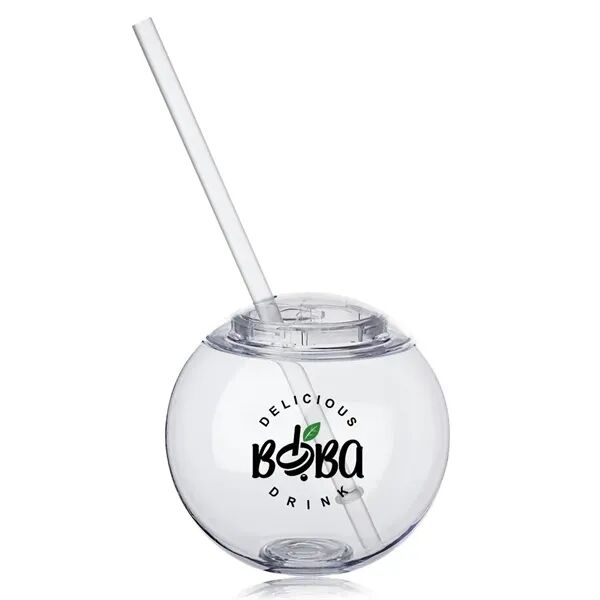Main Product Image for Personalized Moran Plastic Cocktail Ball with Straw 15 oz