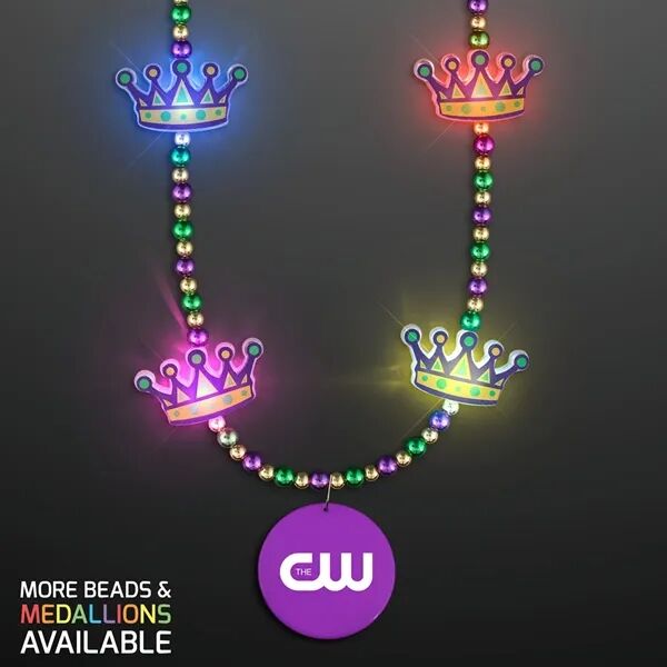 Main Product Image for Custom Logo Light Up King Crown Beads