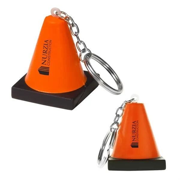 Main Product Image for Custom Logo Construction Cone Stress Reliever Keychain