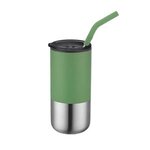 16 Oz. Double Wall Tumbler with Straw - Green
