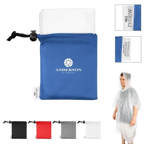 Main Product Image for Custom Printed PE Poncho With rPET Pouch