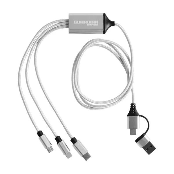 Main Product Image for Laser Engraved 3-in-1 Charging Cable with Dual Input