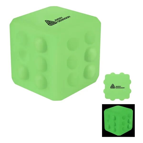 Main Product Image for Branded Glow in The Dark Square Push Pop Ball