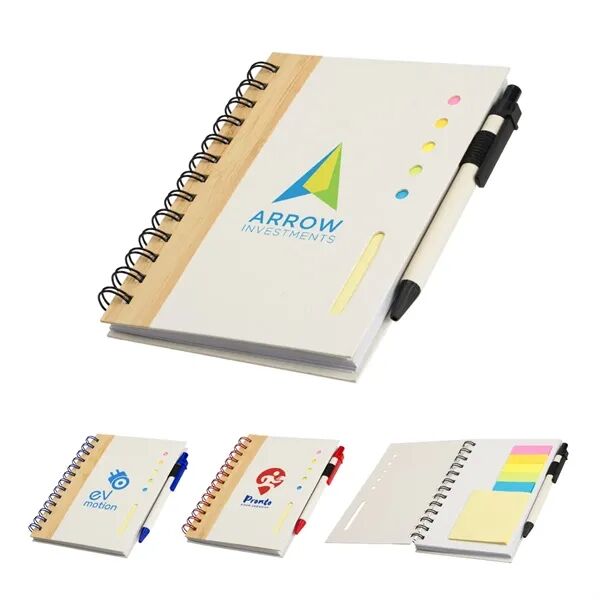 Main Product Image for Branded Camber Spiral Notebook with Colorful Sticky Notes & Pen
