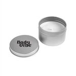 Buy Custom Printed Silver Round Tin Candle 4 Oz. 