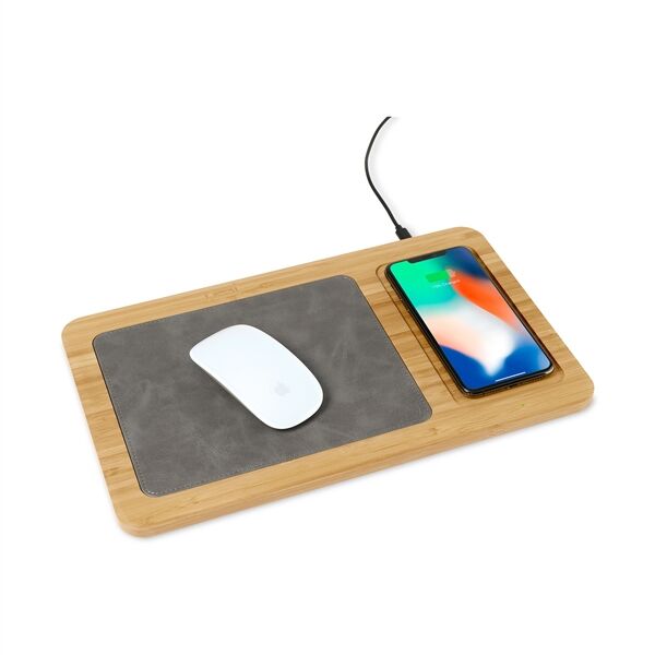 Main Product Image for Laser Engraved Auden Bamboo Wireless Charging Mouse Pad