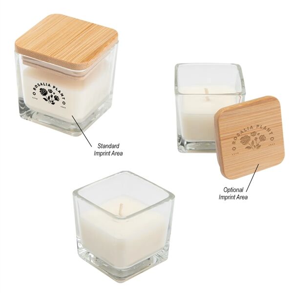 Main Product Image for Custom Printed Mini Candle With Bamboo Lid