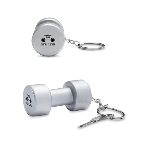 Main Product Image for Custom Printed Dumbbell Shape Stress Ball Keychain.