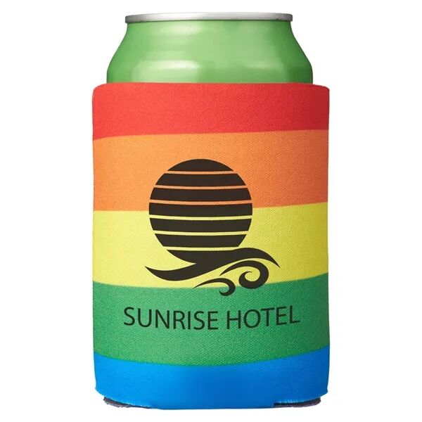 Main Product Image for Custom Printed b.free Rainbow Pride Folding Can Cooler