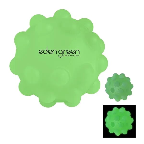 Main Product Image for Branded Glow In The Dark Round Push Pop Ball