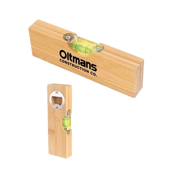 Main Product Image for Custom Logo 6" Bamboo Level With Bottle Opener