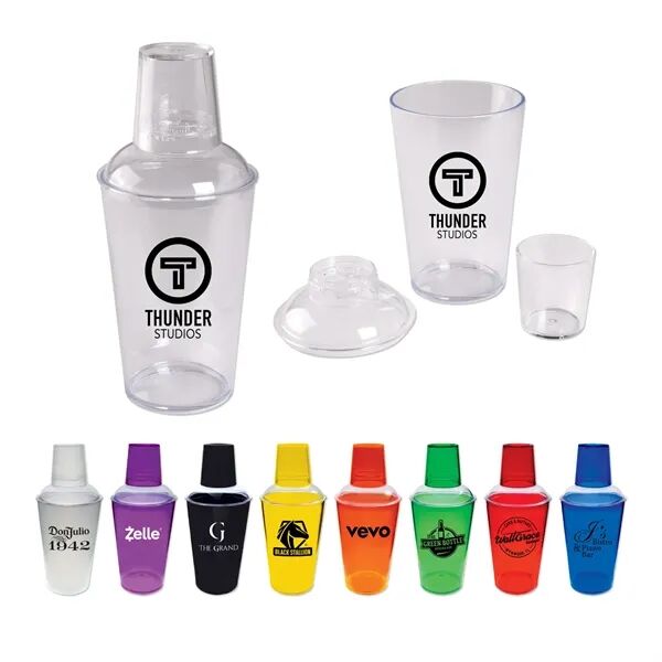 Main Product Image for Branded 3 Piece Plastic Cocktail Shaker