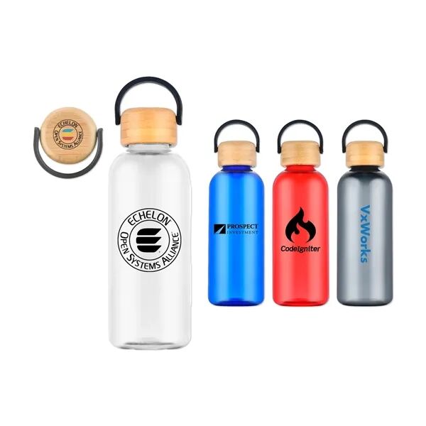 Main Product Image for Custom Printed RPET Water Bottle with Bamboo Lid 21 Oz
