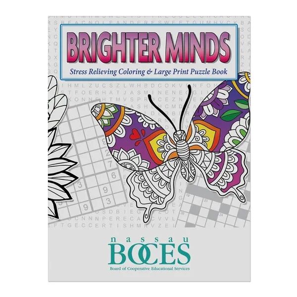 Main Product Image for Branded Brighter Minds Large Print/Stress Relief Coloring Book