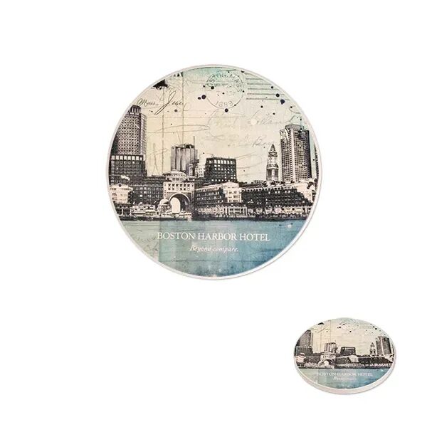 Main Product Image for Custom Printed Single Round Absorbent Stone Coaster