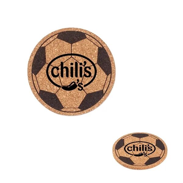 Main Product Image for Custom Logo Soccer Ball Cork Coaster