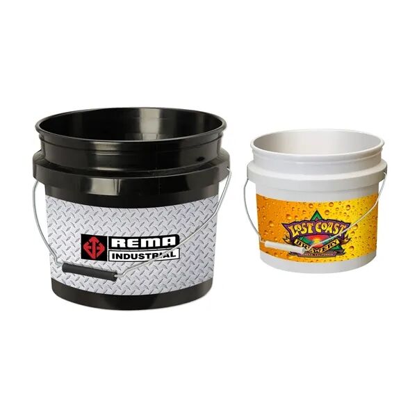 Main Product Image for Branded 3 1/2 Gallon Custom Metal Handle Bucket