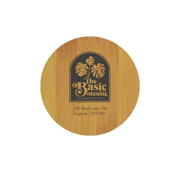 Main Product Image for Branded Round Table Saver Bamboo Coaster